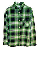 H&M Mens Plaid Button Up Top Black And Green Fall Wear picture