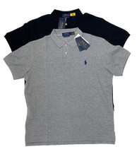 NWT Polo Ralph Lauren Men’s Custom Slim Fit Mesh Polo Shirt - Black ,Gray S-2XL picture