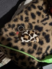 Coach Animal Print Kiss Lock Coin Wallet Purse w/ Keyring Key Clip Y2K picture