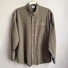 Vintage Universal Studios Shirt Men's Large Gingham Navy Blue Tan Theme Park Top picture