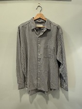 Vintage 1990s Banana Republic Button Knit Shirt Plaid Mens Large picture