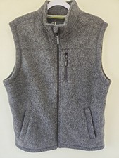 Smartwool Hudson Trail Fleece Vest Mens Large Full Zip Wool Blend Gray Outdoor picture