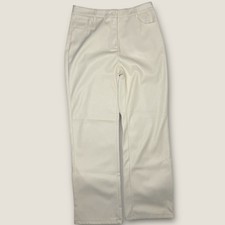 Lucy Paris Faux Leather Pants Women's Large Ivory Wide Leg Size Large picture