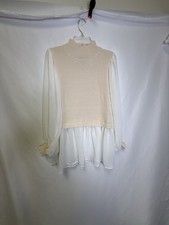 ELOQUII Women's twofer shirt beige/white NWT sz 14/16 picture