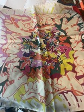 RARE Hermes Carre 42cm MINI Scarf  Kongo Graffiti Silk Multicolor-red 16.5
