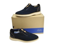 Clarks Brantin Knit Shoes Mens Size 9.5 Navy Ortholite Comfort 261819657085 picture