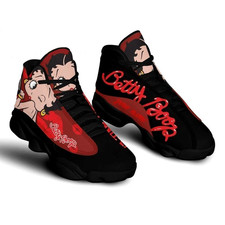 Custom Black Betty Boop Cartoon Print J13 shoes, Beautiful Betty Boop Shoes. picture