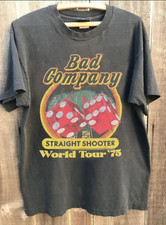 Bad Company 1975 World Tour Graphic Charcoal Unisex T shirt Reprint picture