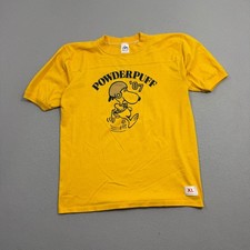 Vintage Miller Powderpuff 87 Snoopy Peanuts Football Shirt XL Yellow Jersey 80s picture