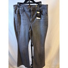 Lee Legendary Style Womens Gray Mid Rise Flare Jeans Size 16 Medium NWT picture