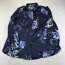 Chico’s NWT Floral Paisley Tunic Blouse Long Sleeve Blue US Large picture