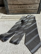 $200 VIOLA MILANO men's tie - 100% woven silk - brown white stripes - 3 1/8
