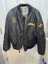 Vintage 1990s WWF Goldberg Fear The Spear Bomber Jacket Size Adult Medium/ Large picture