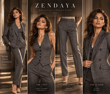 Women’s Elegant Plaid Business Suit Formal Office Workwear Set picture