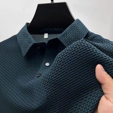 Men's Breathable Summer Polo Shirt Short Sleeve Business Casual Solid Top Gift picture