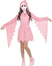 Girls' Shimmer Ghost Face Costume, Large 12-14, Pastel Pink picture