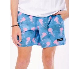 Rare Islandhaze Swim Shorts Jelly Fish Swim Trunks Blue Pink Sold Out Size L picture