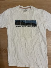 The North Face Never Stop Exploring T Shirt Mens Small White Vintage Style Tee picture