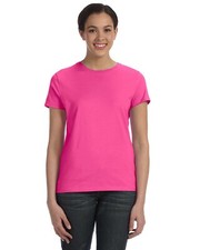 Hanes Ladies' 4.5 oz. 100% Ringspun Cotton Nano-T Tag Free T-Shirt SL04 S-2XL picture