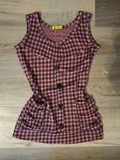 ULTRA RARE 1986 'The Apple Collection' pink and black gingham vest, fits XS picture