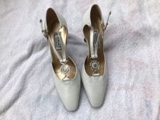 Vintage Versace NEW White Double Strap, Medusa Sunburst Emblem Leather Shoes, 6. picture