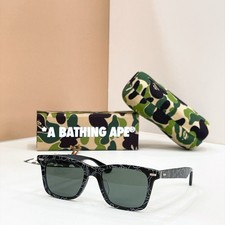 A BATHING APE BAPE BS13022 Black Camo Square Sunglasses Unisex 54-16-145 picture