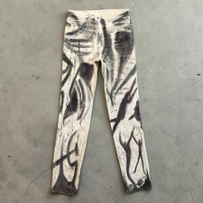 Vintage 80s Levi's 639 Orange Tab Jeans Abstract Print Painted Belgium 30x34 picture