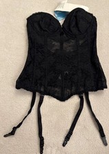 Vintage 90s Backless By Smoothie Corset Lingerie Top With Garter Snaps NWT picture