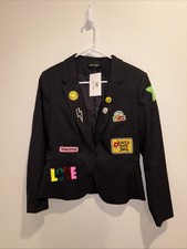 $168 NWT Sojara Black Multi Patch Blazer Jacket Women’s Sz Medium picture