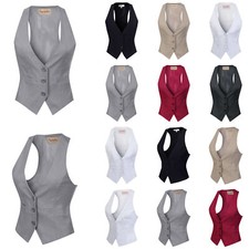 MixMatchy Dressy Casual Versatile Racerback Vest 3 Button Tuxedo Suit Waistcoat picture