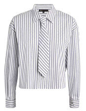 Maje Cibacky Striped Rhinestone Long Sleeved Blouse With Tie, Size M-L, NWT picture