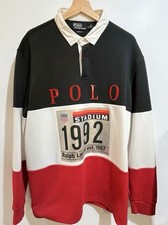 Polo Ralph Lauren Stadium 1992 Retro Rugby Shirt Mens XL Colorblock Long Sleeve picture