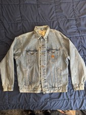 Vintage Carhartt J12 DST Denim Trucker Jacket Made In USA Excellent Men’s L Tall picture