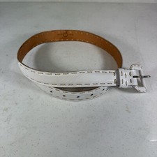 Jean Louis Fernandez Creations Whip Stich Belt White Women's 28 French Leather picture