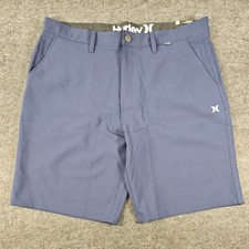NWT Hurley Mens Phantom Hybrid Walkshorts Obsidian Navy Blue Size 36 Reflective  picture