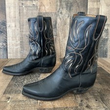 Acme Vintage Shorty Pee Wee Leather Inlay Western Cowboy Boots Mens 8 D picture