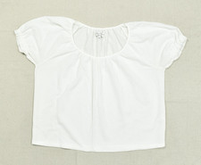 Madewell Texture & Thread Womens Size L White Textured Gauze Puff Sleeve Peasan picture