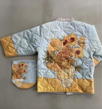 Padded Jacket - Sunflowers by Vincent van Gogh -  Reversible Packable US L-XL picture