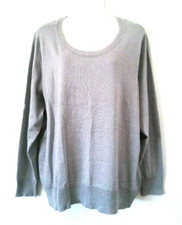 NEW WORTHINGTON HEATHER GREY GRAY LONG SLEEVE METALLIC SWEATER TOP PLUS SIZE 3X picture