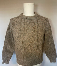 Vintage Gaeltarra Made in Ireland Wool Sweater Crewneck Cable Knit Flecked picture