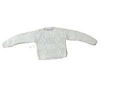 Vintage 80s Country Concepts Cream/White Knit Sweater Womens Medium Handmade picture