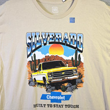 CHEVY Silverado Truck Shirt Mens XL Beige 4X4 Offroad Chevrolet Casual NWT picture