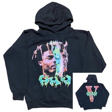 Vlone Fighting Demons 999 Acid Juice WRLD Graphic Hoodie Black Mens Medium picture