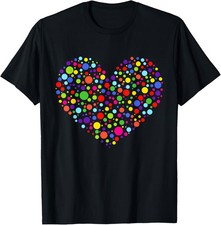 Happy Dot Day Heart Colorful Polka Dot Women Teen Girl Kids T-Shirt picture