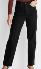 Women's Highest-Rise Straight Jeans Universal Thread Black Size 4 picture