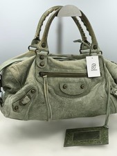 BALENCIAGA Twiggy 2way Shoulder Bag Leather Green 128523 Vintage Y2K Auth picture