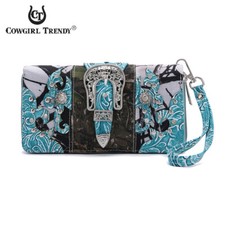 Western Camouflage Purse Women Camo Buckle Handbag Shoulder Bag Wallet Pouch Set picture