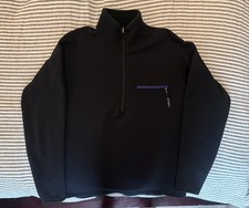 Men’s Vintage Made in USA Patagonia Black Half Zip Fleece Pullover Size L picture