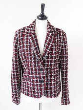 Boucle Tweed Jacket  - MultiBlu - Vintage 1990s - Burgundy / Black - M / UK 12 picture