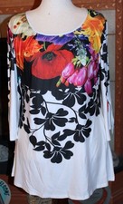 XL NWT Women's Lily Floral Tie Sleeve Tunic Top picture